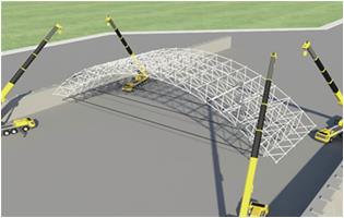 工法-螺栓球網(wǎng)架筒殼儲(chǔ)料倉逆安裝施工方法